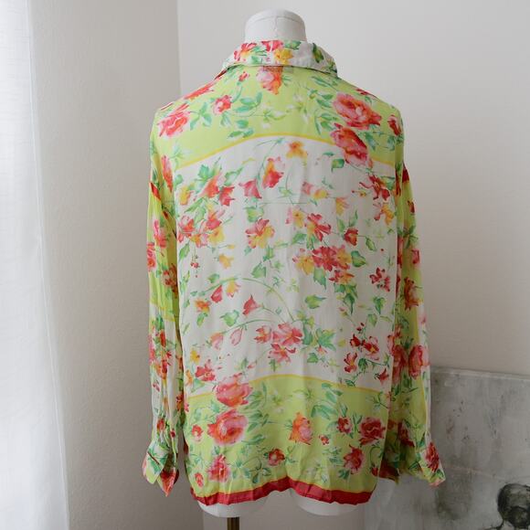 Nara Camicie Vintage Floral Italian blouse size M - Picture 2 of 5